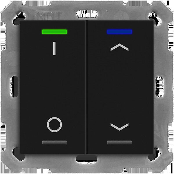 MDT technologies KNX Taster Light 55 2-fach RGBW,swmatt,Sch.Jal. BE-TAL550206.D1